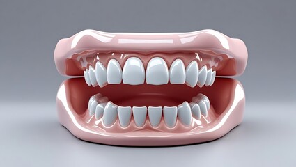 Obraz premium Human Jawbone Teeth Anatomy Model Oral Health Dental Science Education Isolated View