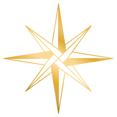 Eight-pointed star with central loop clip art