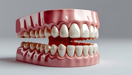 Obraz premium Anatomical Human Teeth Gums Model Dental Care Oral Hygiene Medical Study Education