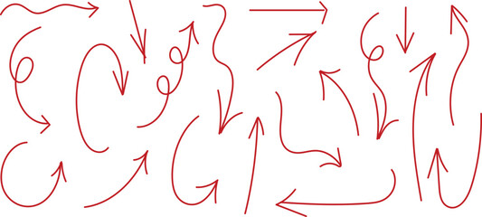 Collection of Handdrawn Arrows - Sketchy Directional Signs, Doodle Pointers, Markers, Imperfect Lines for Organic & Creative Design Elements