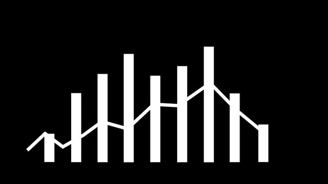 Corporate Success Visualized Through Animated Business Growth Bar Chart with Profitable Trend Lines