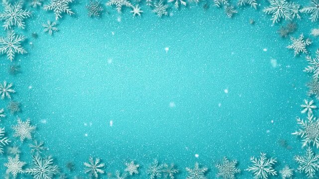 Winter snowflake border background