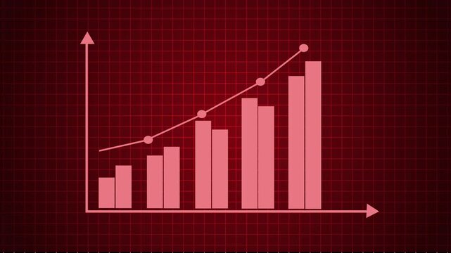 Professional Business Growth Animation with a Bar Chart Displaying Increasing Profits and Market Expansion