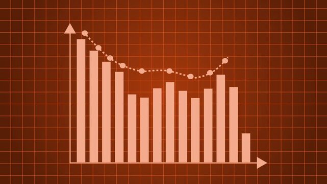 Corporate Business Growth Animation with Bar Chart Showing a Consistent Rise in Revenue and Market Performance