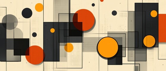 Abstract Geometric Composition: Interplay of Shapes and Hues