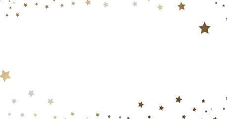 Gold Star Border on White Background