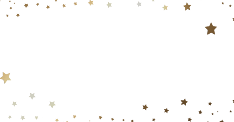 Gold Star Border on White Background