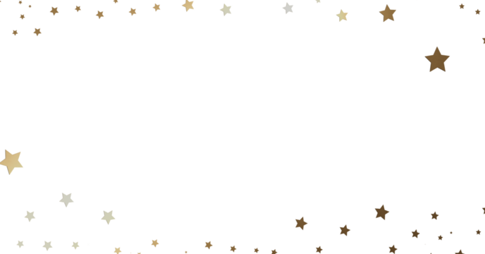 Gold Star Border on White Background