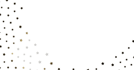 Black Gold Silver Stars White Background