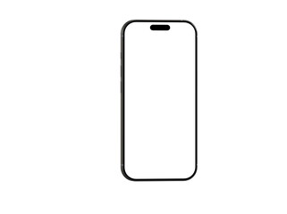 High-quality image of a modern smartphone with a blank screen, perfect for app presentations or website mockups. Clean, simple design.