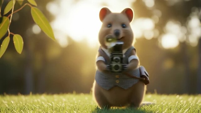 Adorable Mouse Photographer Captures Golden Sunset