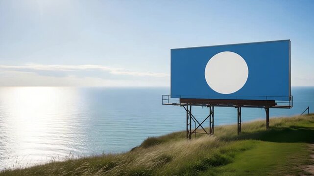 Billboard on Cliff Overlooking Ocean - A Scenic Advertising Opportunity.