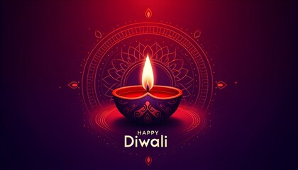 Vibrant Diwali festival backdrop featuring a lifelike oil lamp. Perfect for banners, posters, flyers, and website headers.