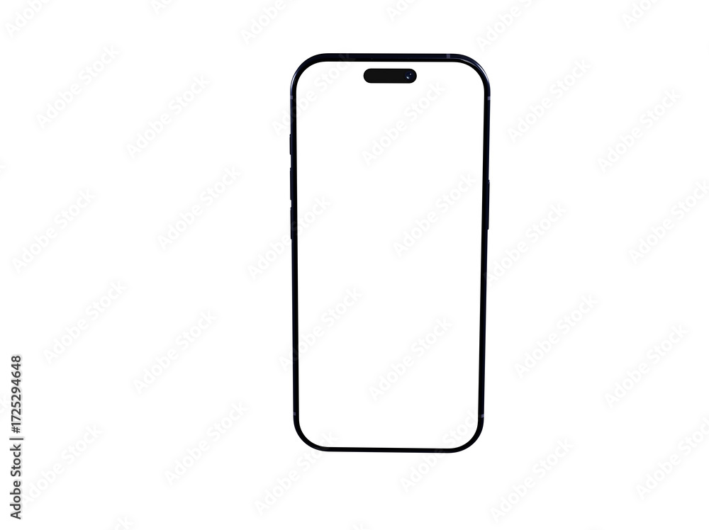 Poster clean, isolated image of a modern smartphone with a blank screen, perfect for app presentations or w