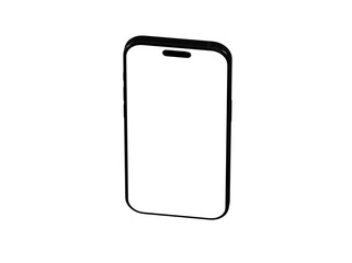 High-quality image of a black smartphone with a blank screen, perfect for app presentations or mobile phone designs.