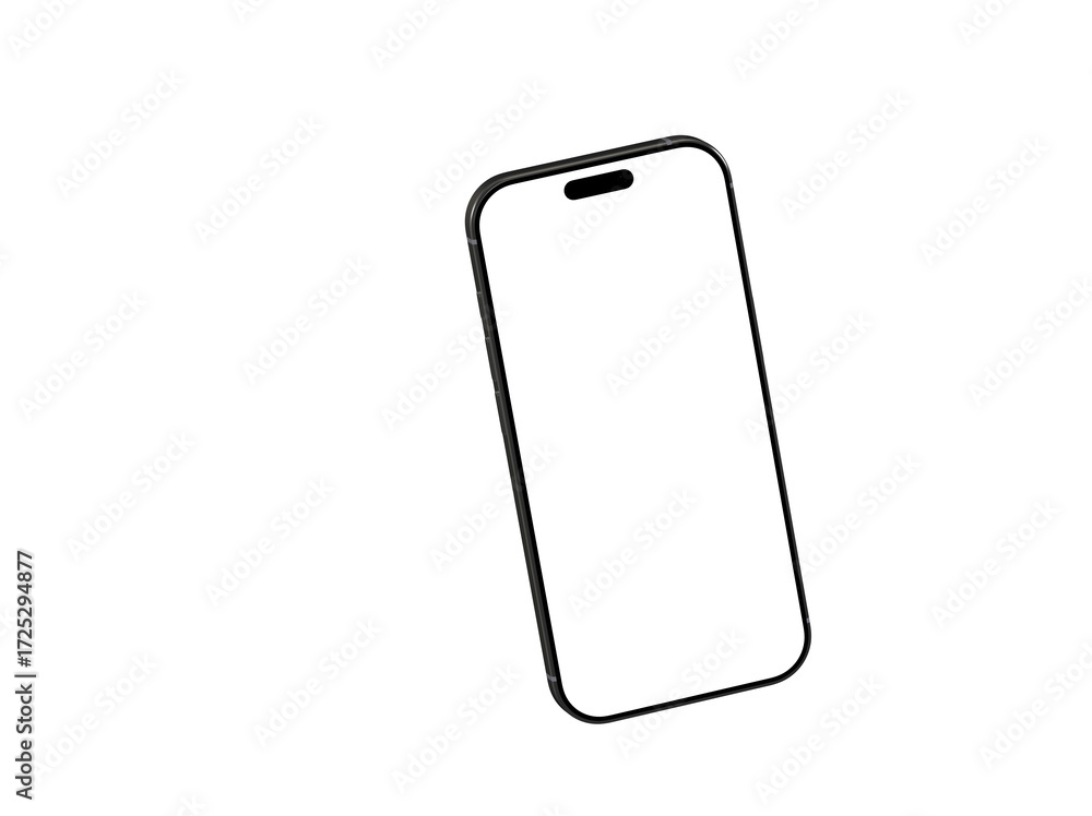 Poster clean, modern smartphone mockup with blank screen, perfect for app presentations or website design. 
