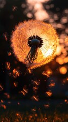 Sunset Dandelion Wishes: A Golden Hour Masterpiece