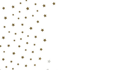 Gold Stars Scattered on White
