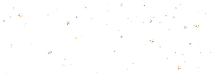 Winter holiday background with gold stars and silver snowflakes. Perfect for Christmas cards, websites, and more!