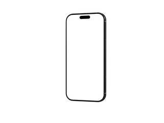 High-quality image of a black smartphone with a blank screen, perfect for app presentations or website mockups.