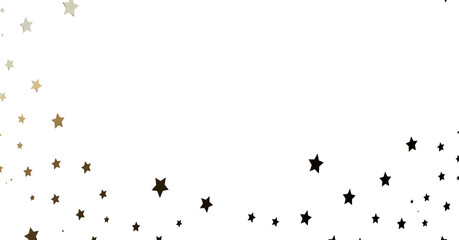 Gold and Black Stars on White Background