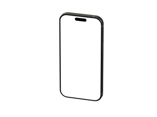 High-quality image of a modern smartphone with a blank screen, perfect for app presentations or website mockups.  Isolated on white background.