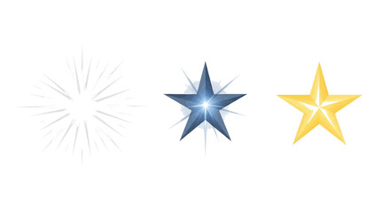 Fototapeta premium Trio of stars shine brightly ideal for holiday promotions or graphic design projects, originally scalable vector graphics