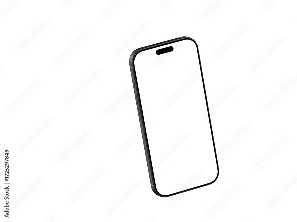 Poster high-quality image of a modern smartphone with a blank screen, perfect for app presentations or webs