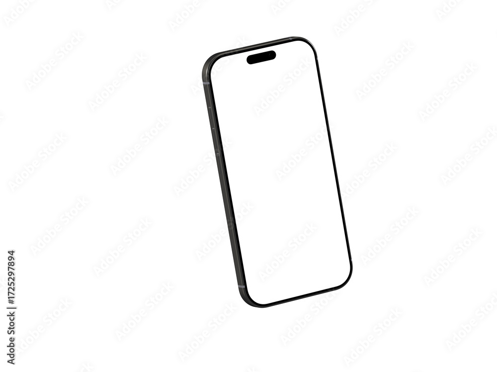 Poster high-quality image of a modern smartphone with a blank screen, perfect for app presentations or webs