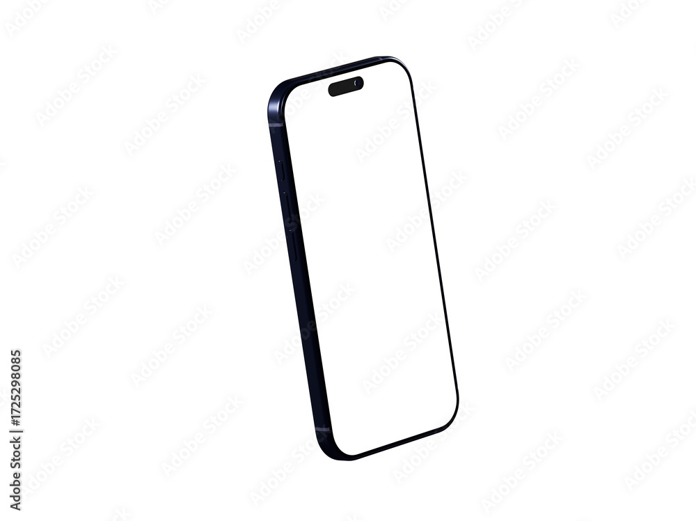 Poster high-quality image of a modern smartphone with a blank screen, perfect for app presentations and web