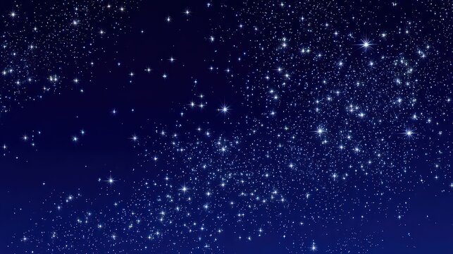 Dark Night Sky With Sparkling Stars