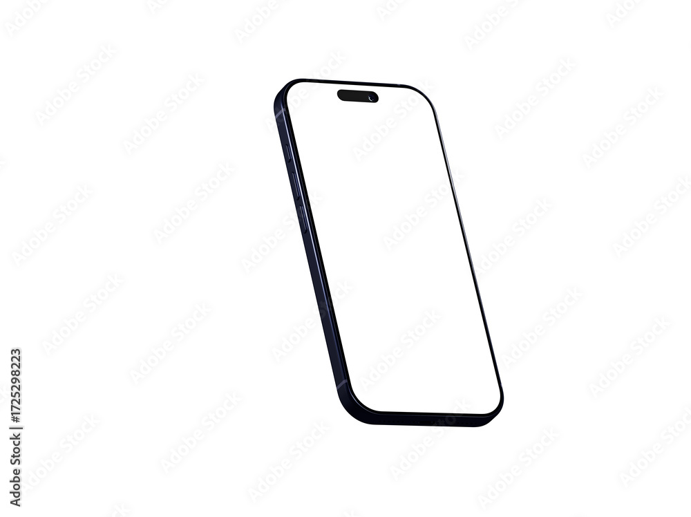 Poster clean, isolated image of a sleek smartphone with a blank screen, perfect for app presentations or we
