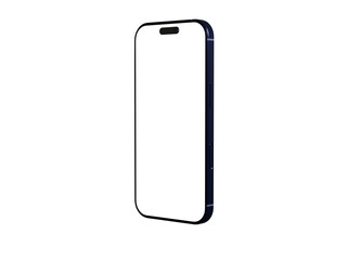 Clean 3D render of a black smartphone with a blank screen, ideal for app presentations and mobile UI showcases.