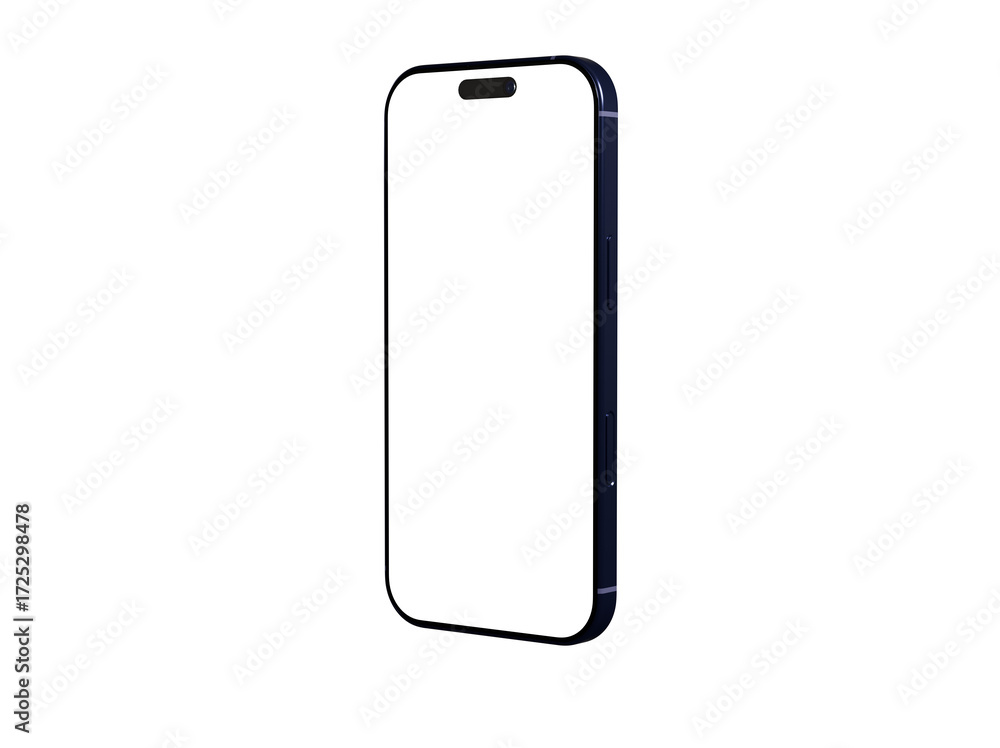 Poster high-quality image of a modern smartphone with a blank screen, perfect for app presentations or webs