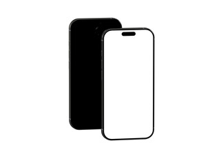 High-quality stock photo of a smartphone mockup with black and white screens. Perfect for app presentations and technology designs.