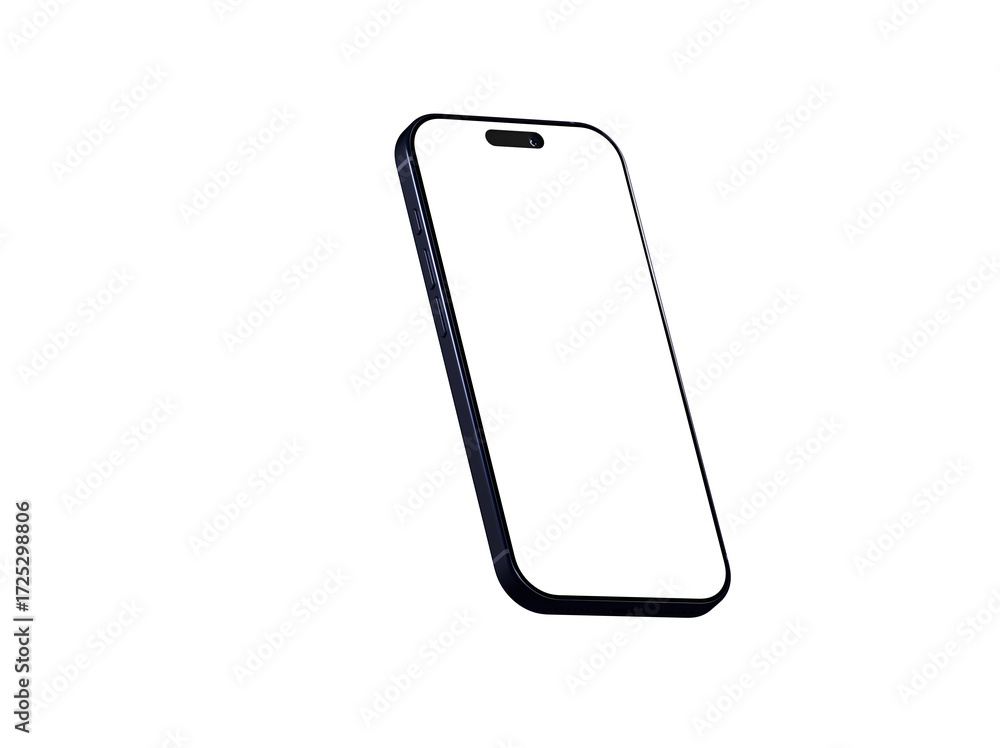 Poster clean image of a modern smartphone with a blank screen, perfect for app presentations or website des