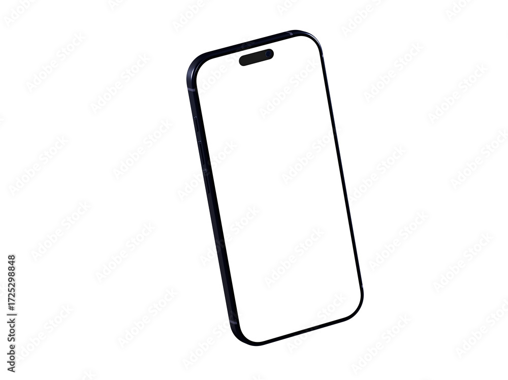 Poster high-quality image of a modern smartphone with a blank screen, perfect for app presentations or webs