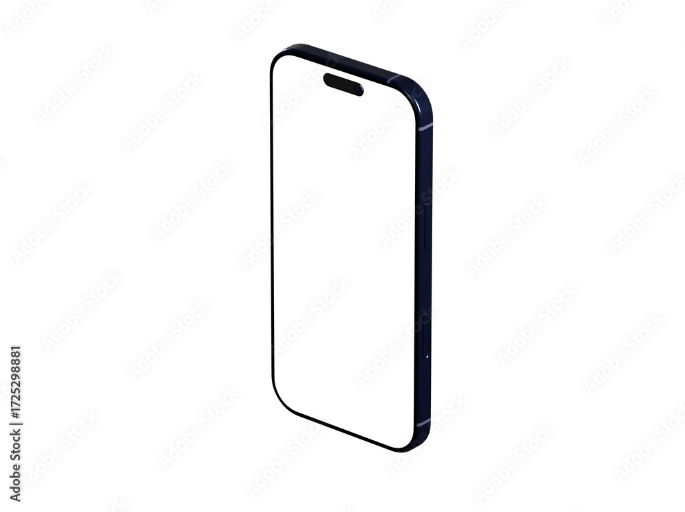 Poster high-quality image of a modern smartphone with a blank screen, perfect for app presentations or webs
