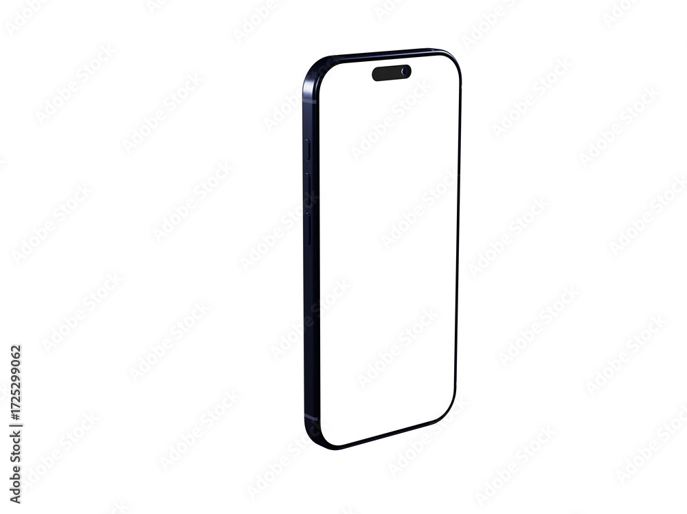 Poster clean image of a black smartphone with a blank screen, perfect for app presentations or technology c