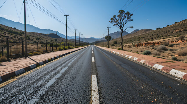 Paso de Cebra pintado en el asfalto y rugosidades para evitar resbalones