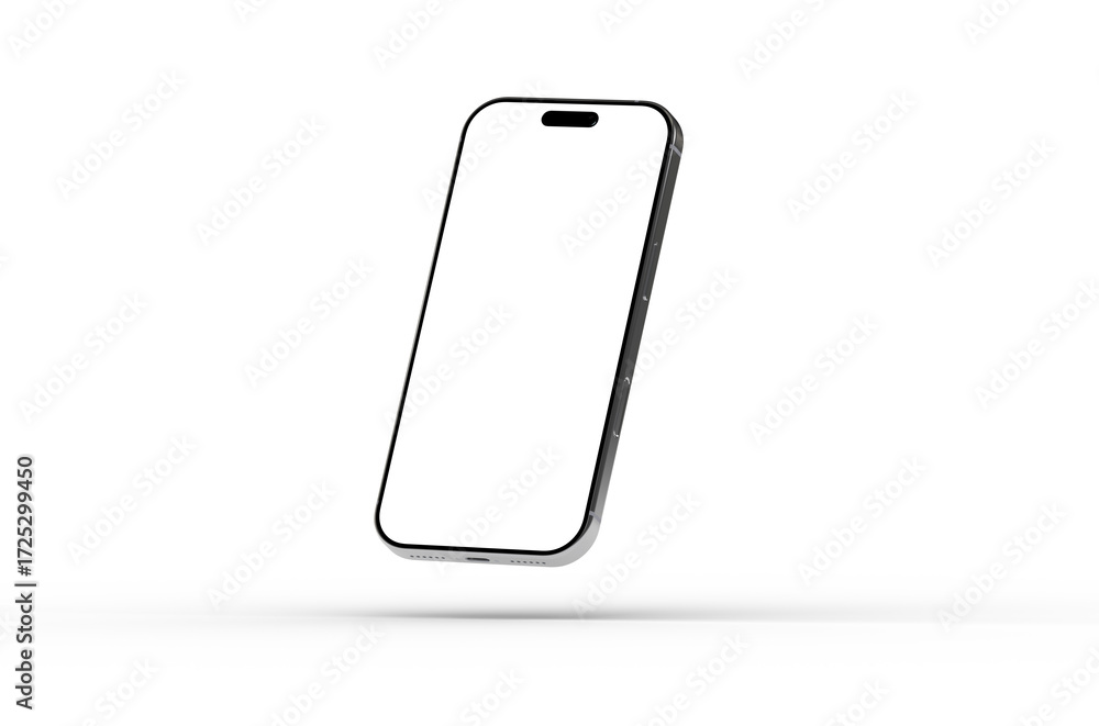 Poster high-quality 3d render of a modern smartphone with a blank screen, perfect for app presentations or 