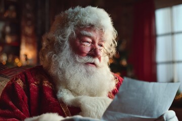 Obraz premium Santa Claus Reading a Heartfelt Letter