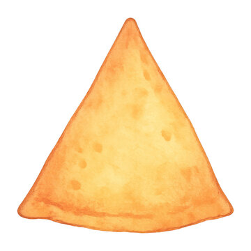 PNG Watercolor nacho chip illustration.