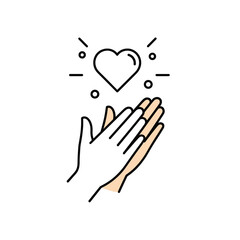 Appreciation and applause for a heart symbol.