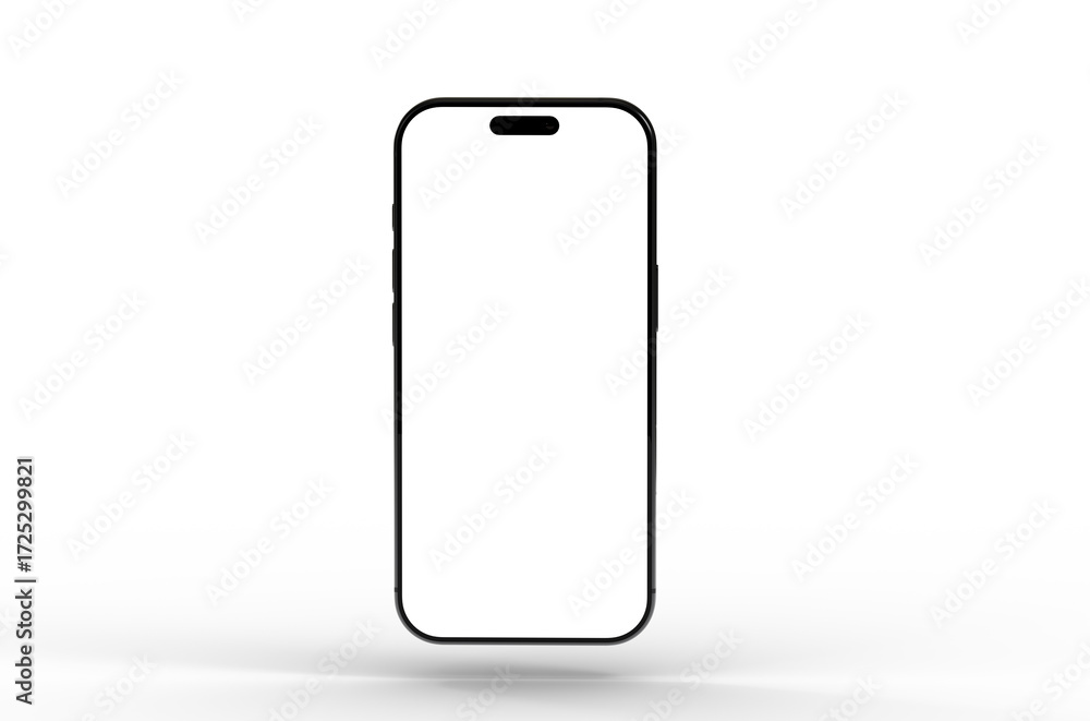 Poster high-quality image of a modern smartphone with a blank screen, perfect for app presentations or webs