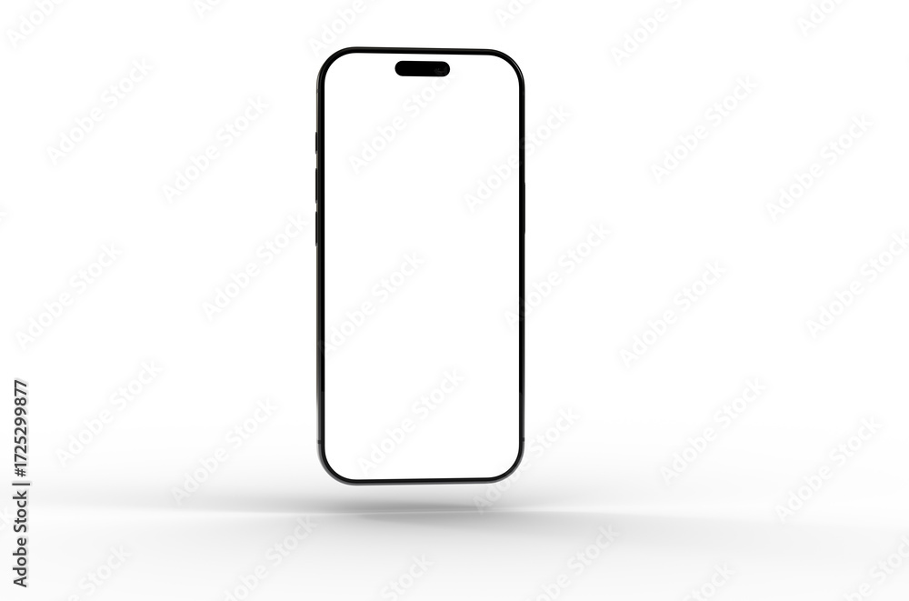 Poster high-quality image of a modern smartphone with a blank screen, perfect for app presentations or webs