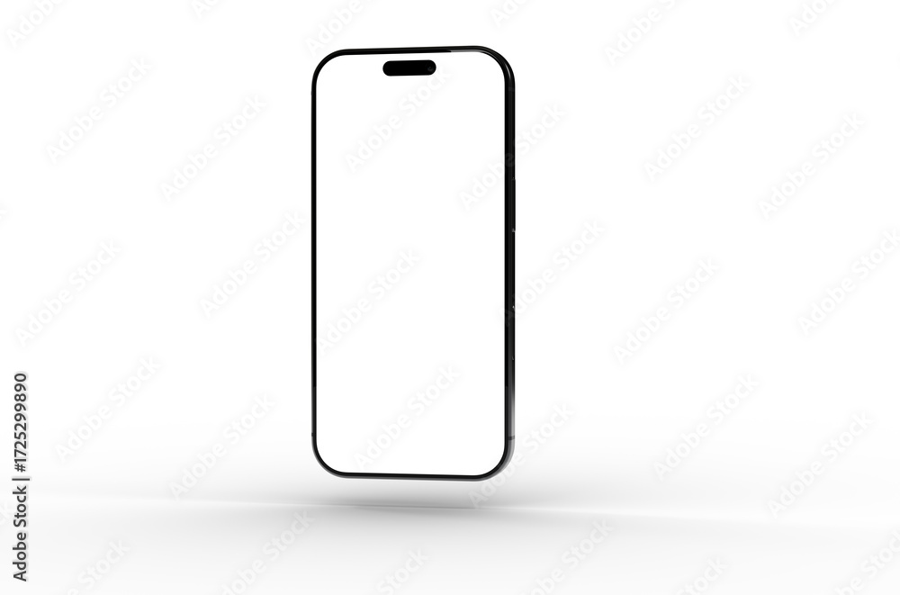 Poster high-quality image of a modern smartphone with a blank screen, perfect for app presentations or webs