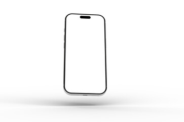 High-quality photo of a modern smartphone with a blank screen, perfect for app presentations or website mockups.  Clean, minimalist design.