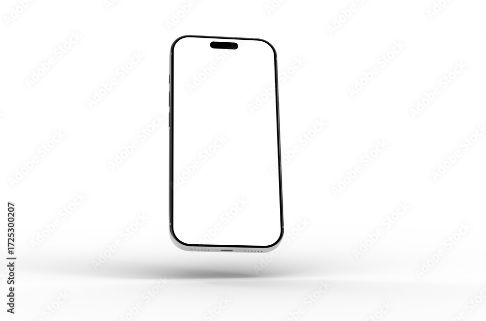 Poster high-quality image of a modern smartphone with a blank screen, perfect for app presentations or webs
