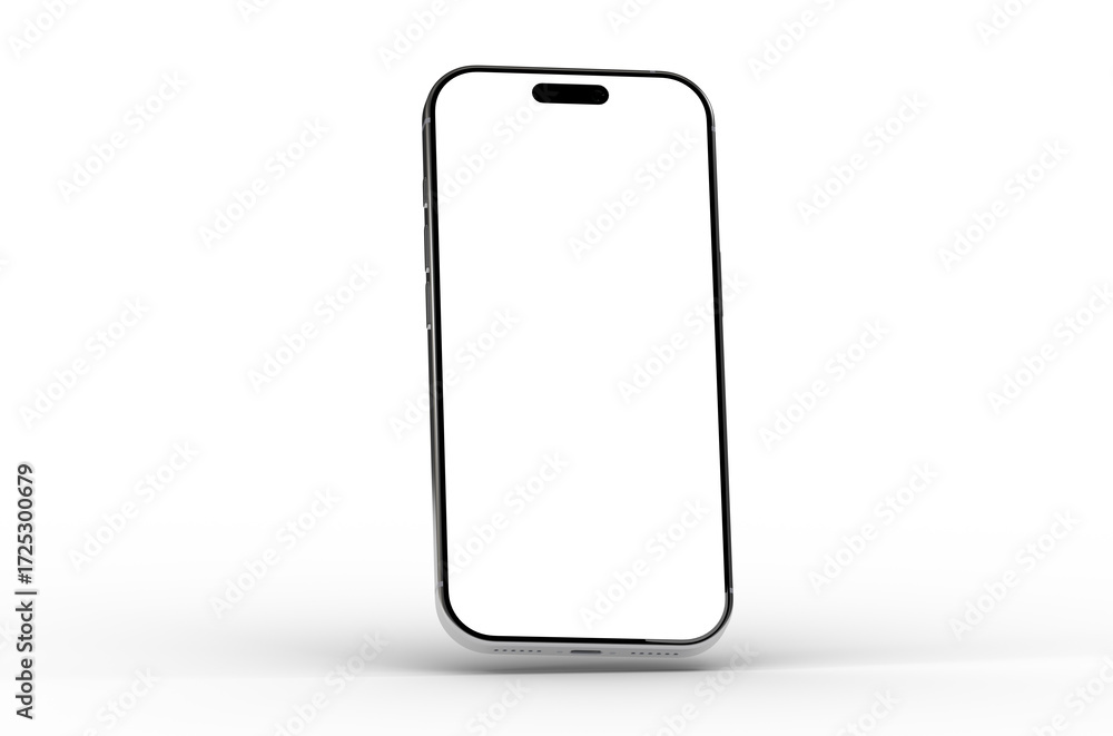 Poster high-quality image of a modern smartphone with a blank screen, perfect for app presentations or webs